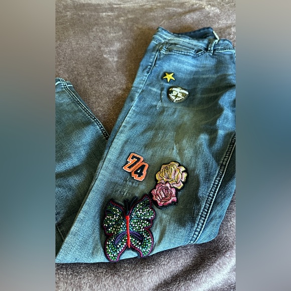 Indigo Rein ankle jeans with patches Size 15 - Picture 5 of 5